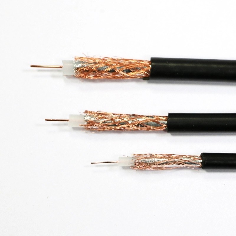 Black RG6 Bulk Flexible Coaxial Cable , Wire Antenna Satellite Cable